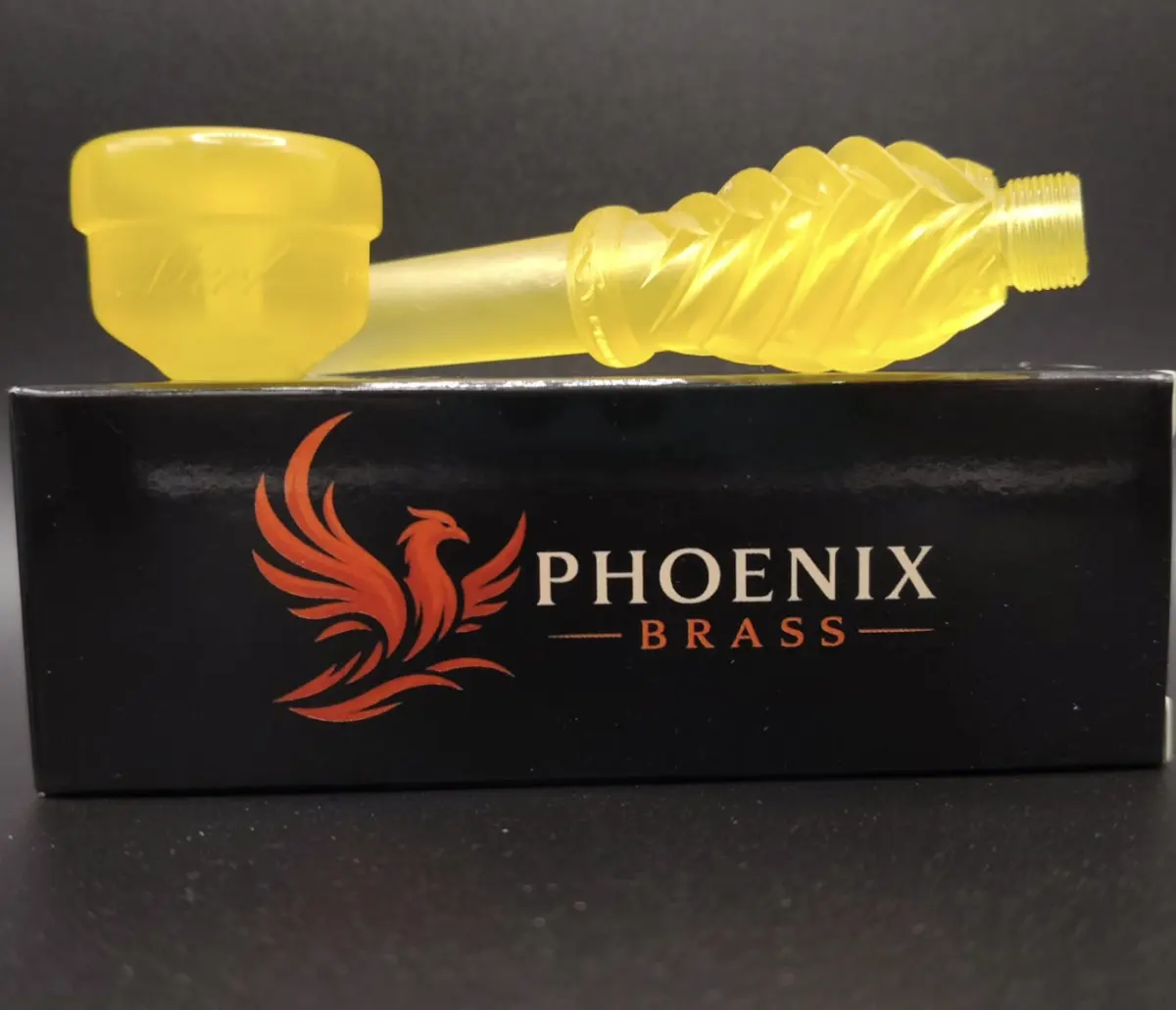 Vivid yellow Phoenix Brass mouthpiece top and precision backbore